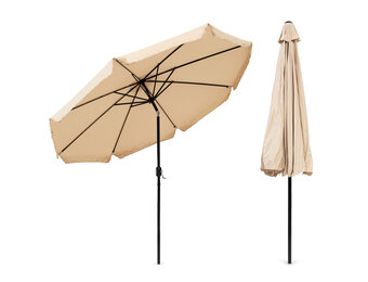 Parasol - waterdicht polyester - kantelbaar - 300 cm - beige