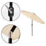 Parasol - waterdicht polyester - kantelbaar - 300 cm - beige