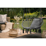 Hangstoel - 35x80x63 cm - met kussen - grijs - katoen