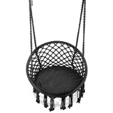 Hangstoel - 35x80x63 cm - met kussen - zwart - katoen