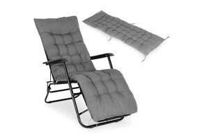 Ligstoel kussen - 160x52x5cm - grijs