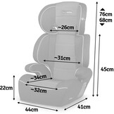 Kinderzitje auto - 15 tot 36 kg - rood & zwart