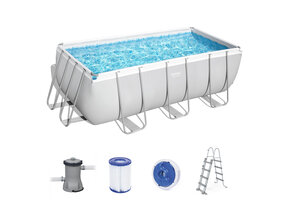 Bestway zwembad - 412x201x122cm - met filterpomp & trap - grijs