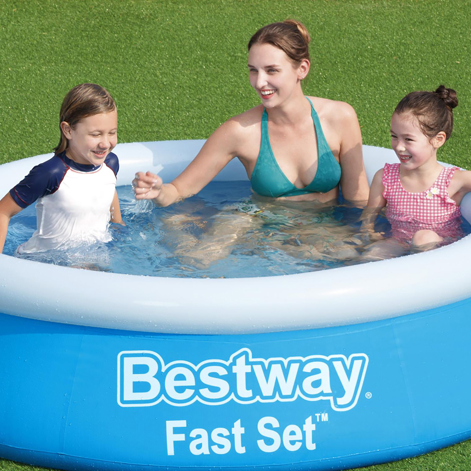 Bestway zwembad - opblaas zwembad - ⌀ 244cm - met afdekzeil