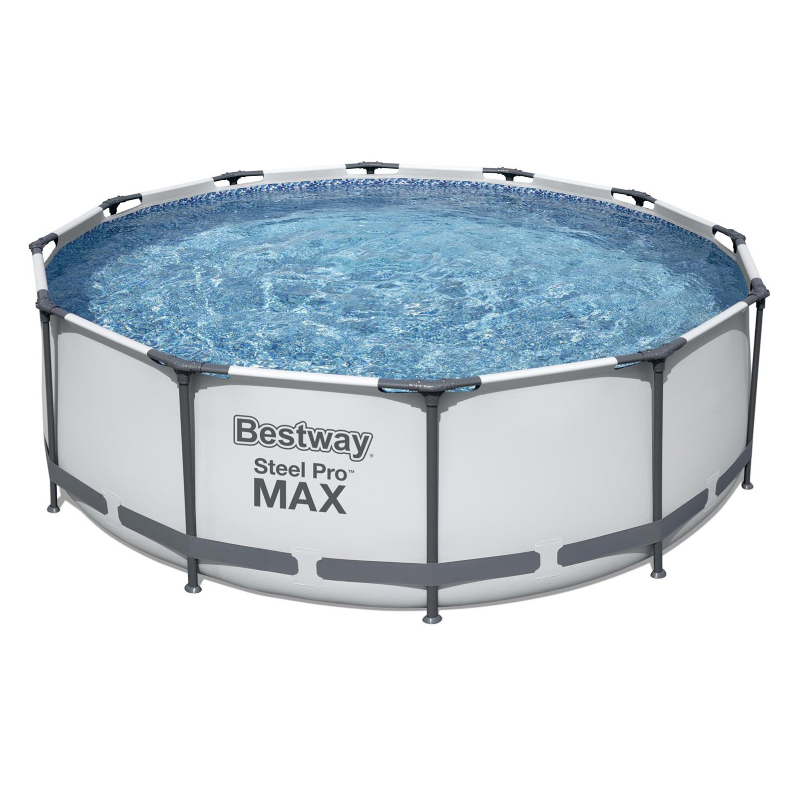 Bestway zwembad - ⌀ 366x100 cm - met filterpomp en trap - wit
