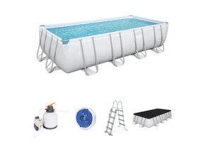 Bestway zwembad - 549x274x122cm - met zandfilterpomp - grijs