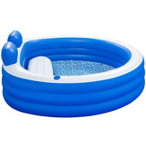 Opblaas zwembad - Bestway - met bankje - 231x219 cm - blauw wit