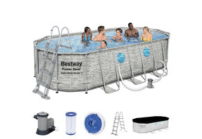 Bestway zwembad - Power Steel - 549x274x122cm - met raampjes