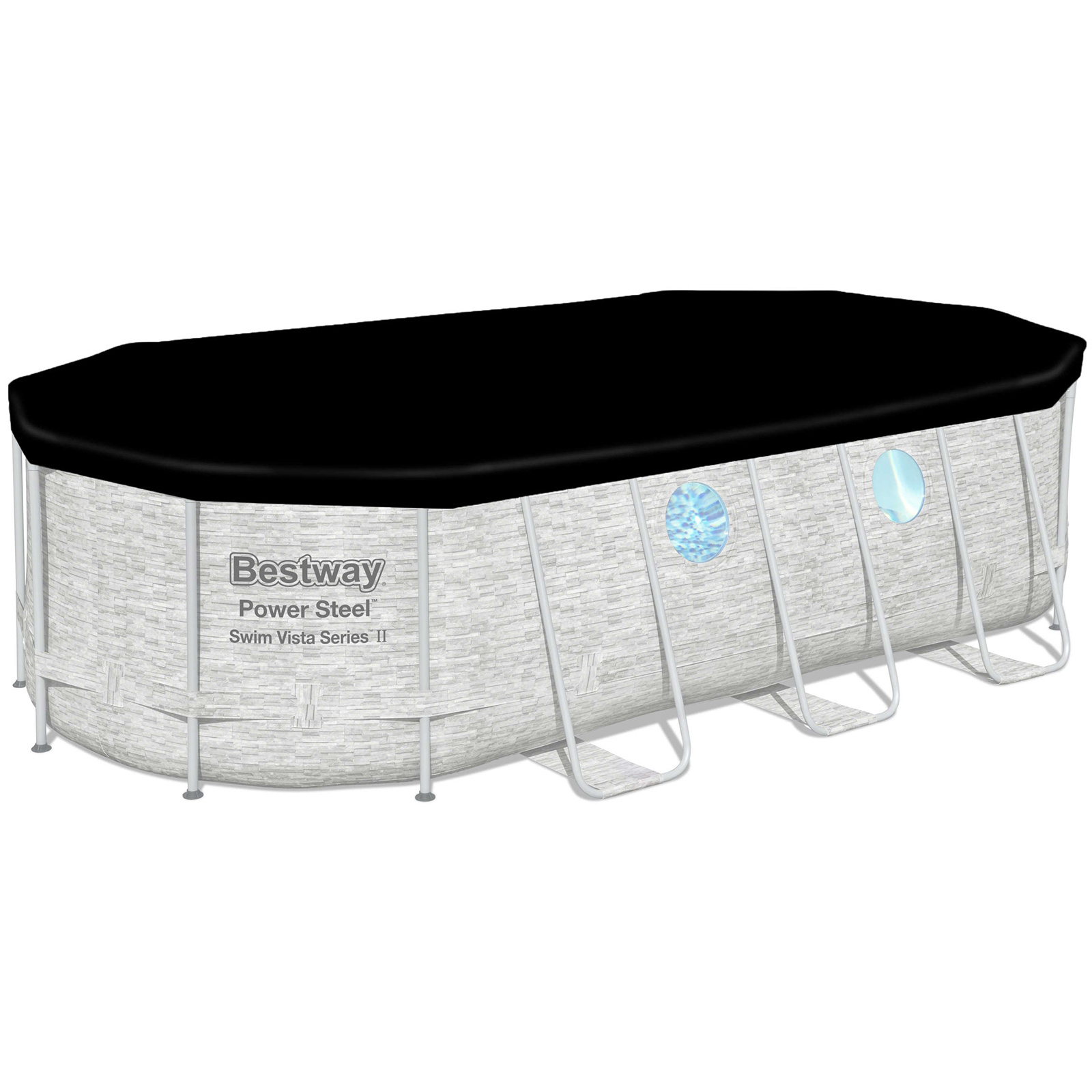 Bestway zwembad - Power Steel - 549x274x122cm - met raampjes