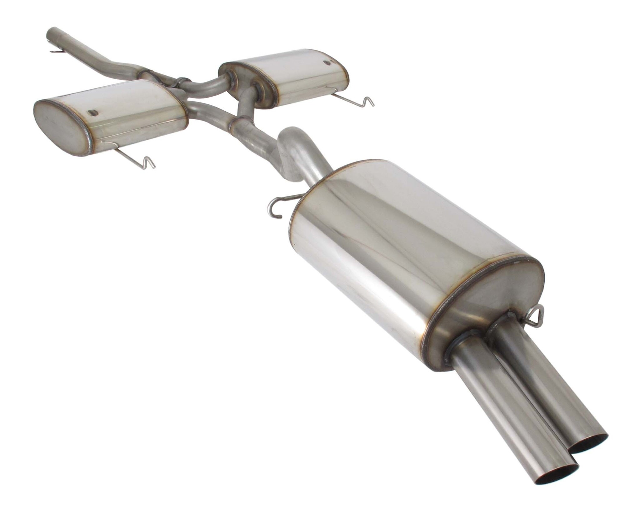 Sportuitlaat - voor VW Golf 2 Rally 1.8 G60 - RVS - 2x55 mm