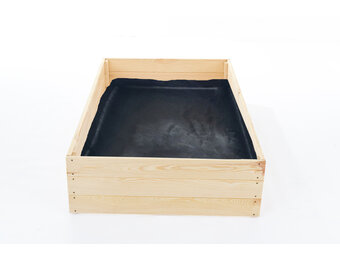 Moestuinbak - kweekbak - 120x80x27 cm - hout - met gronddoek