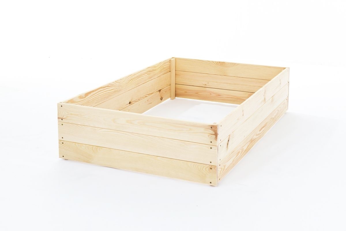 Moestuinbak - kweekbak - 120x80x27 cm - hout - met gronddoek
