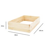 Moestuinbak - kweekbak - 120x80x27 cm - hout - met gronddoek