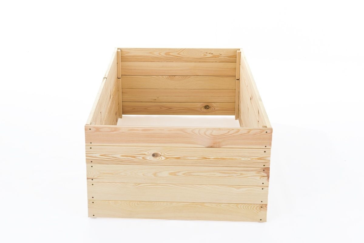 Moestuinbak - kweekbak - 120x80x27 cm - hout - met gronddoek