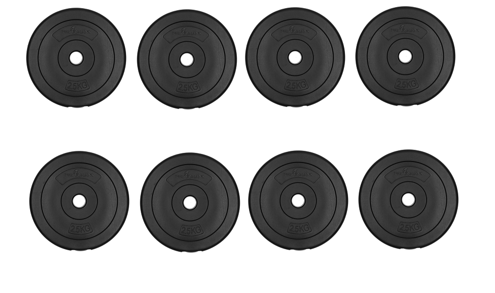 Halterschijf gewichten set 20 kg - 26 mm diameter - 8x 2,5 kg