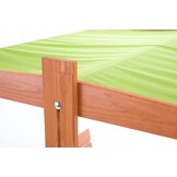 Zandbak - hout - met dak en bankjes - 140x140 cm - groen
