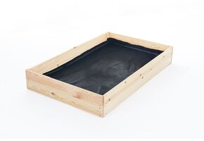 Moestuinbak - kweekbak - 140x120x18 cm - hout - met gronddoek