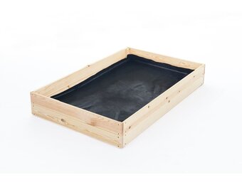 Moestuinbak - kweekbak - 140x120x18 cm - hout - met gronddoek