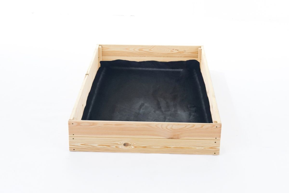 Moestuinbak - kweekbak - 140x120x18 cm - hout - met gronddoek