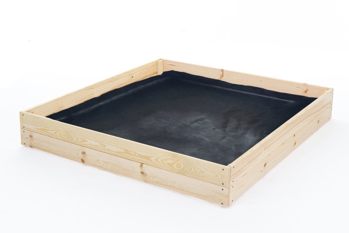 Moestuinbak - kweekbak - 120x100x18 cm - hout - met gronddoek