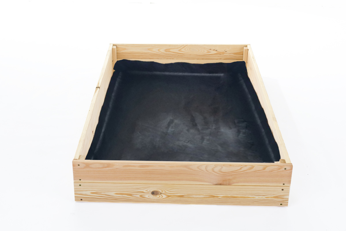 Moestuinbak - kweekbak - 120x80x18 cm - hout - met gronddoek