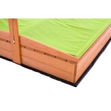 Zandbak - hout - met dak en bankjes - 120x120 cm - groen