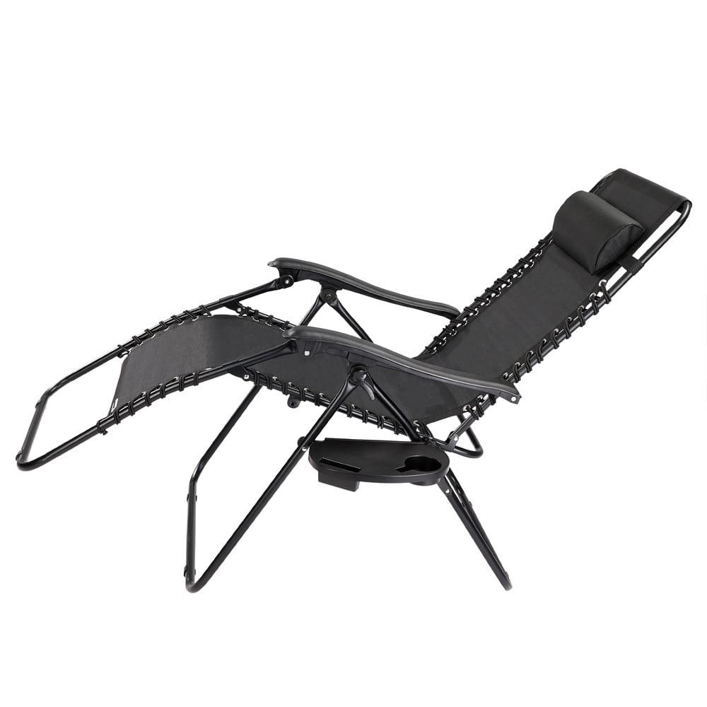 Ligstoel tuin - ligbed - 175x67x108 cm - zwart