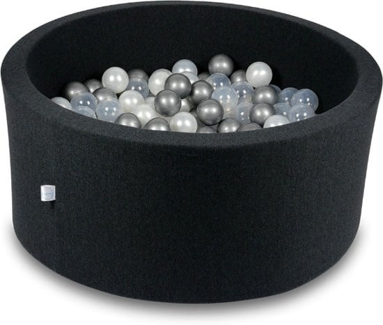 Ballenbak - 300 ballen - 90 x 40 cm - ballenbad - rond zwart