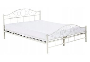 Metalen bedframe met lattenbodem- 160x200 - wit