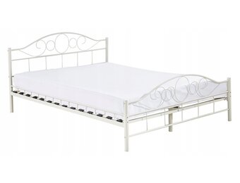Metalen bedframe met lattenbodem- 160x200 - wit