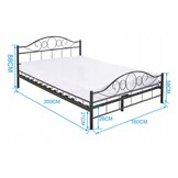 Metalen bedframe met lattenbodem- 160x200 - wit
