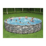 Bestway Power Steel zwembad 671 x 132 cm - Steen-look - complete set