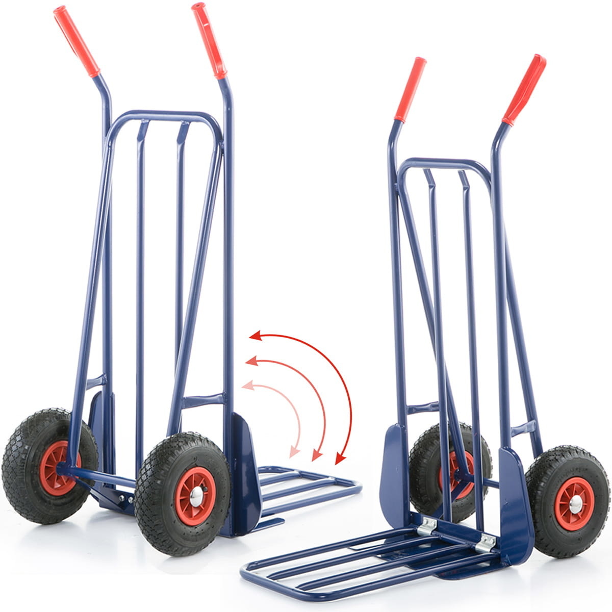 Steekwagen opvouwbaar - steekkar - tot 280 kg - staal - blauw