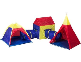 Kinder speeltent met speeltunnel tipi tent huisje
