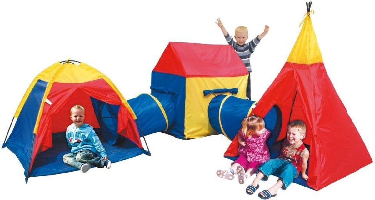 Kinder speeltent met speeltunnel tipi tent huisje