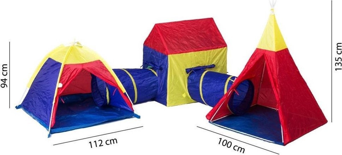 Kinder speeltent met speeltunnel tipi tent huisje