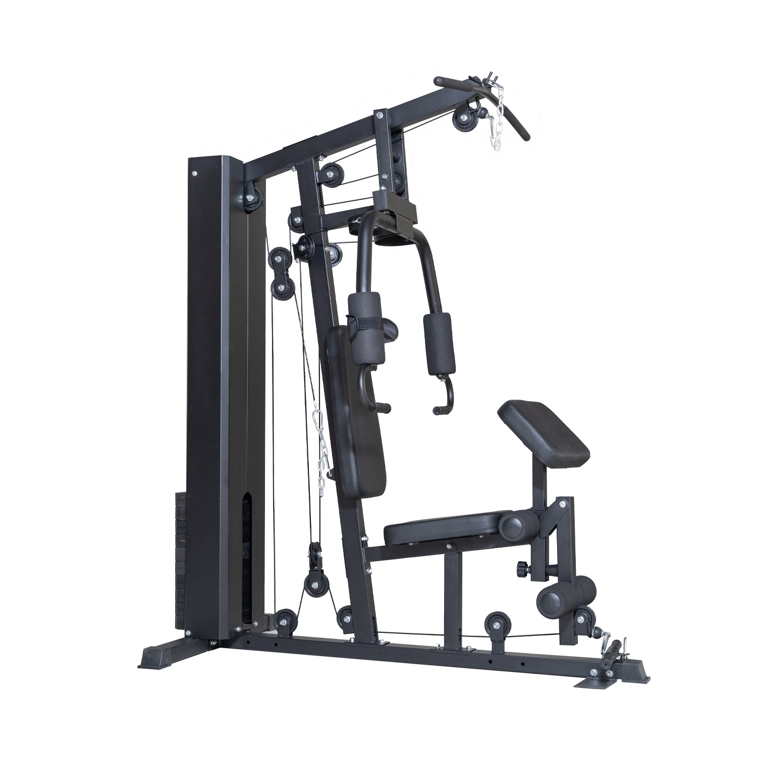 Krachtstation home gym zwart met 70 kg gewichten
