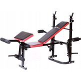 Sportbank multifunctioneel volledig instelbaar voor gewichten zwart & rood