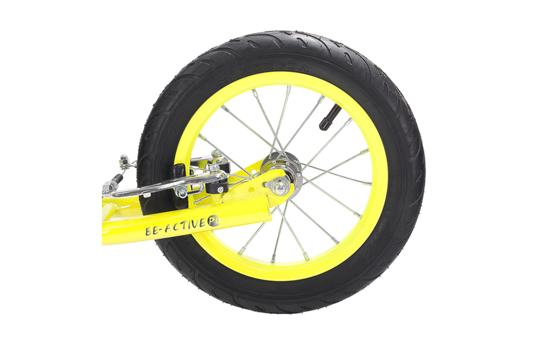Kinder step met 12’’ luchtbanden – dubbele V-brake –geel