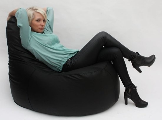 Zitzak sofa zwart - kunstleer fauteuil