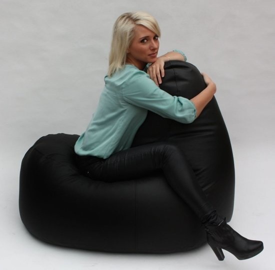 Zitzak sofa zwart - kunstleer fauteuil