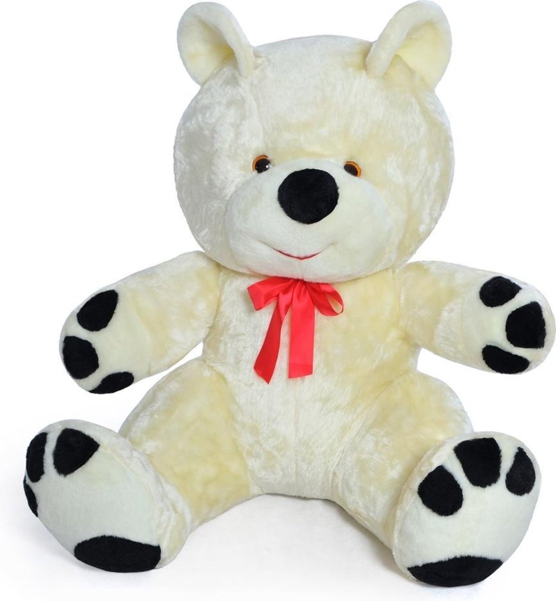 Grote knuffelbeer wit zwart 120 cm XL