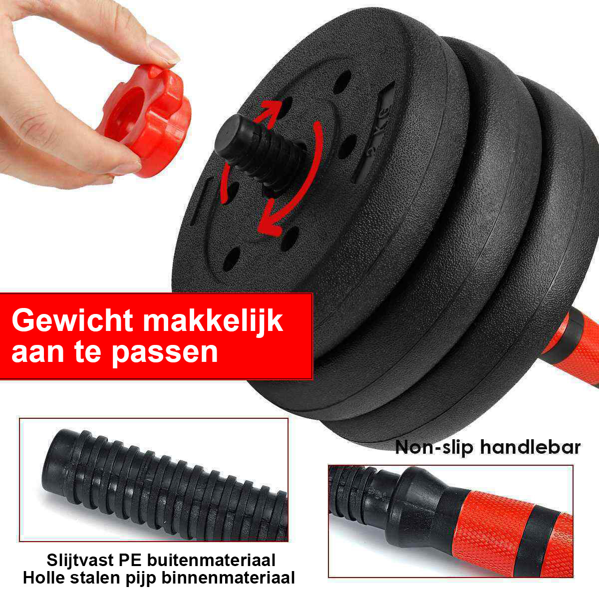 Verstelbare dumbbells - halterset - gewichten set - 30 kg