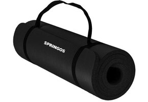 Fitness mat - Zwart - 180cm x 60cm x 1cm