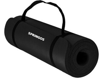 Fitness mat - Zwart - 180cm x 60cm x 1cm