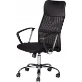 Bureaustoel - mesh ademende rugleuning - hoogte verstelbaar - zwart