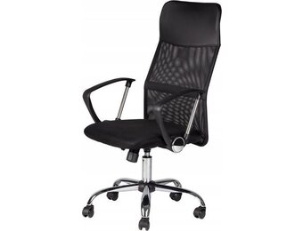 Bureaustoel - mesh ademende rugleuning - hoogte verstelbaar - zwart
