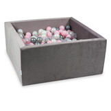 Ballenbak - vierkant - 90x90x40 cm - lila - 400 ballen