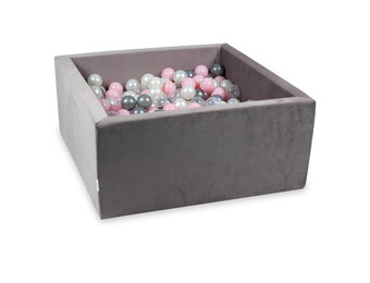 Ballenbak - vierkant - 90x90x40 cm - lila - 400 ballen