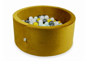 Ballenbak - rond - 300 ballen - 90x40cm - goud, multicolour
